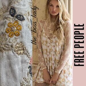 Free People romper floral embroidery one-piece playsuit jumpsuit onesie